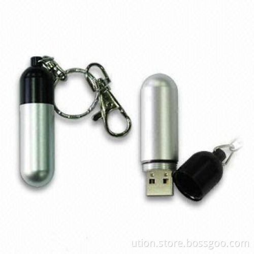 Mini Metal USB Flash Drive, Available in Laser Engraved Logos, Supports USB 2.0 Interface